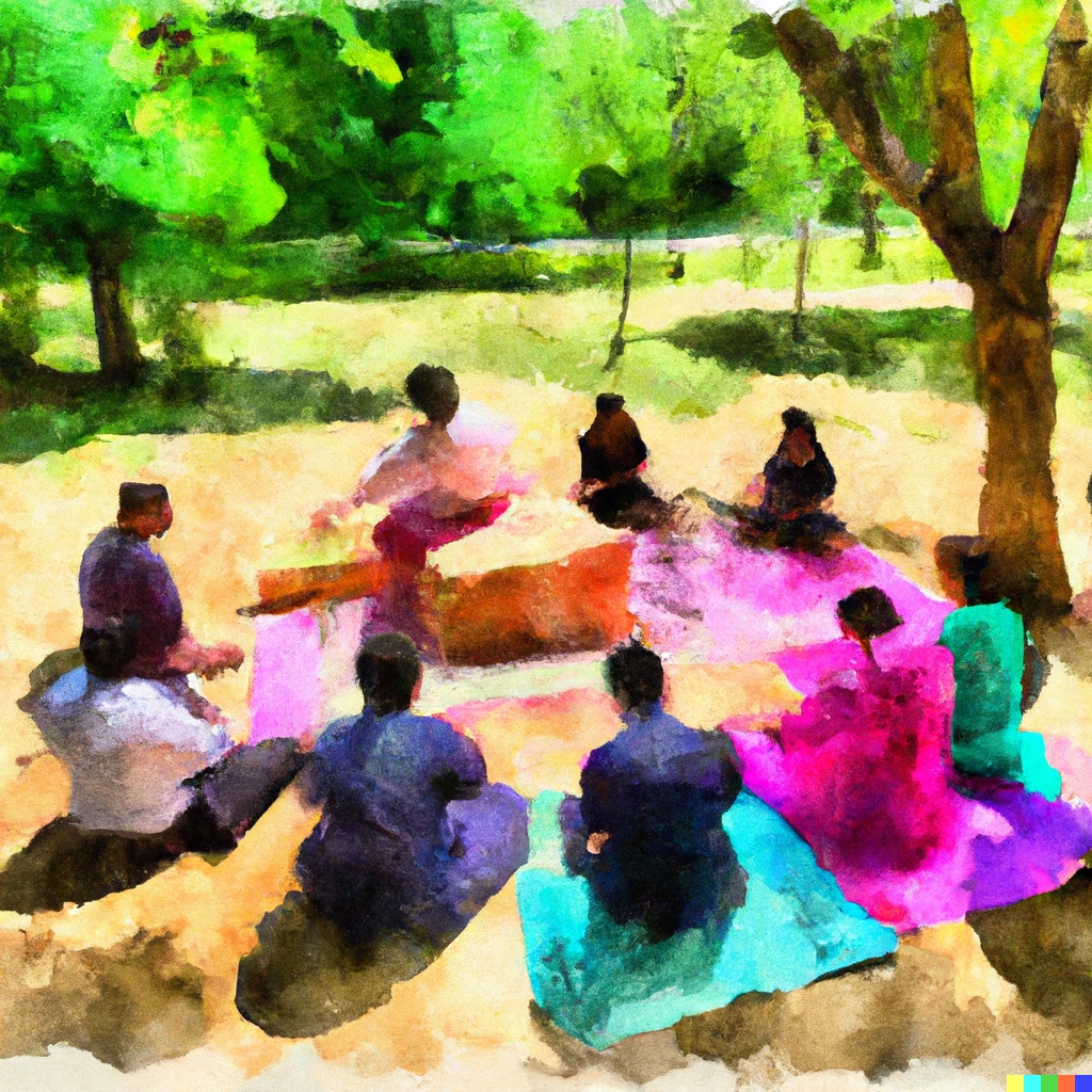 DALL·E-2022-11-28-14.01.52-vivid-watercolor-of-worshippers-in-a-non-denominational-outdoor-ceremony