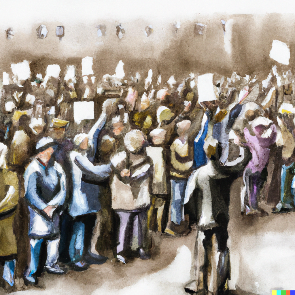 DALL·E-2022-11-28-14.07.56-watercolor-painting-depicting-a-public-protest-