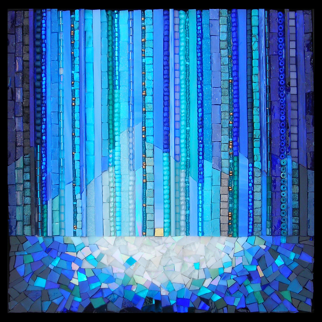 Thaden-Sanctuary-copy Sanctuary | 8" x 8" Smalti, stained glass, ceramic tile, vitreous, stone, beads, millefiori, and gold