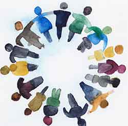watercolor of diverse group of people